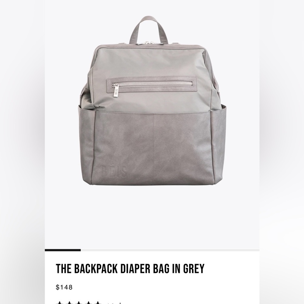 Béis The Backpack Diaper Bag in Gray